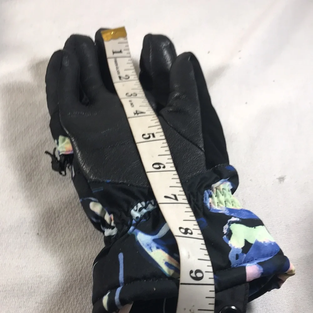 Obermeyer Teen Lava Black and Multicolor Ski Gloves Size XL